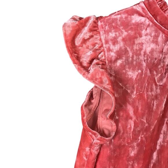 Gibsonlook Velvet Flutter Sleeve Mock Neck Top Pink Women’s XS NWOT - Picture 4 of 10